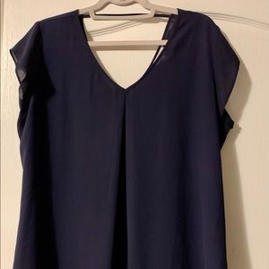 Charming Charlie Navy Blue Blouse Size XL